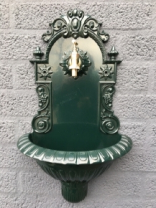 Schöner Wandbrunnen - Gusseisen-look-alu-grün-60 cm